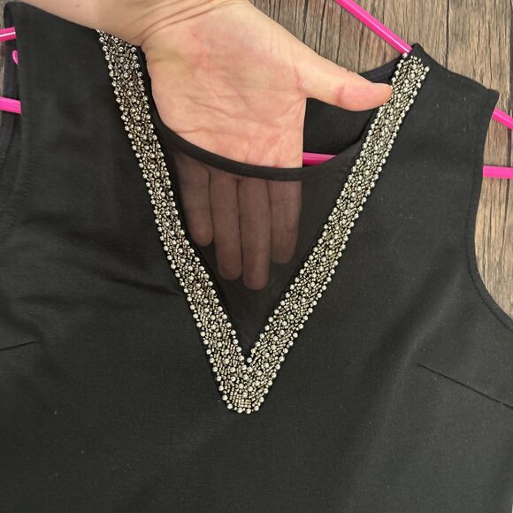 H&M Black Dress Size Medium. Mesh V Detail On The Front. - Picture 8 of 16